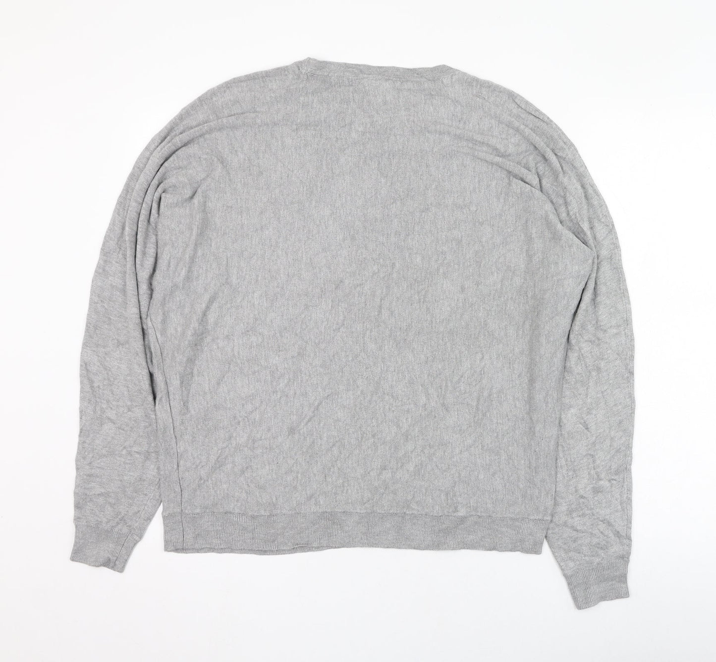 Noisy may Womens Grey Round Neck  Viscose Pullover Jumper Size L