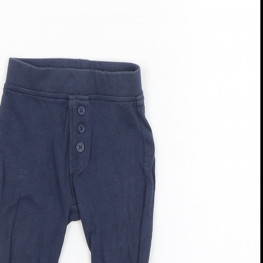 George Boys Blue  Cotton Jogger Trousers Size 3-6 Months  Pullover
