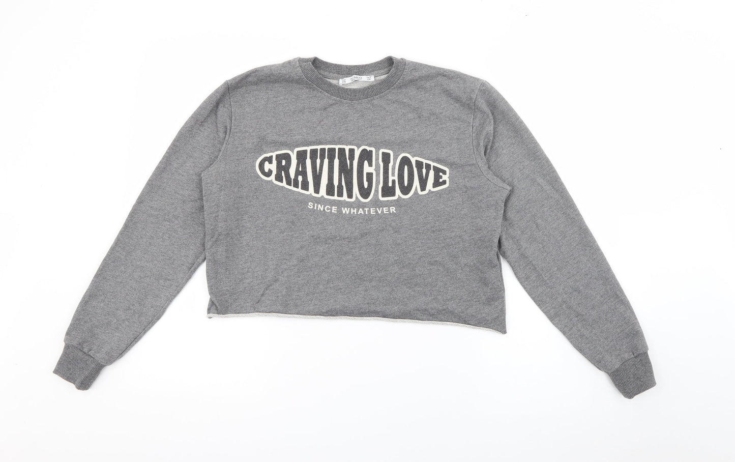 Pull & Bear Womens Grey  Polyester Pullover Sweatshirt Size XS