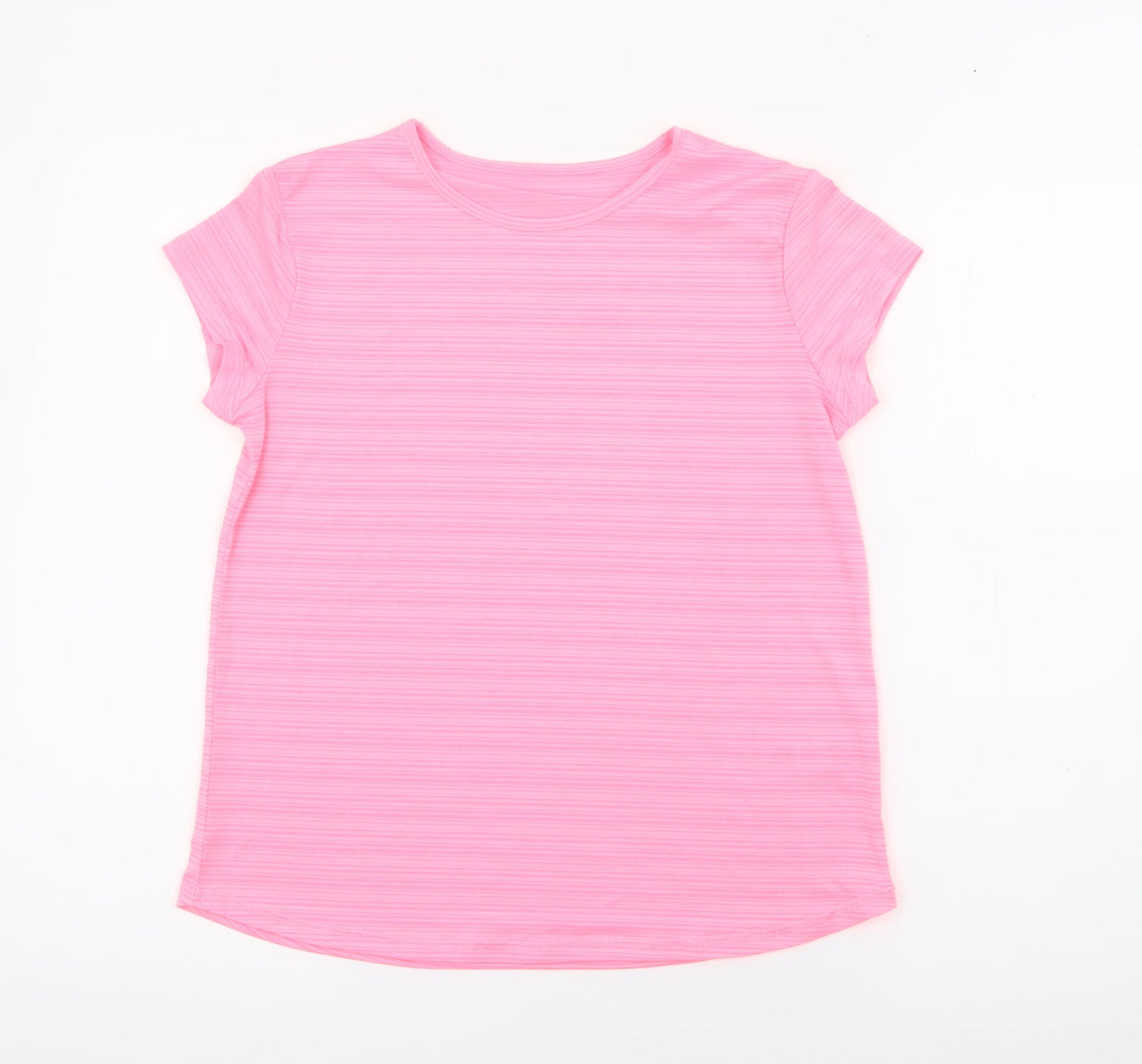 Dunnes Stores Womens Pink  Polyester Basic T-Shirt Size XS Crew Neck