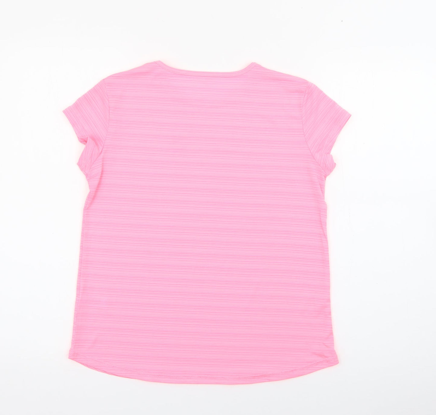 Dunnes Stores Womens Pink  Polyester Basic T-Shirt Size XS Crew Neck