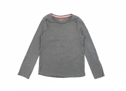 TU Girls Green Crew Neck  Cotton Pullover Jumper Size 5-6 Years