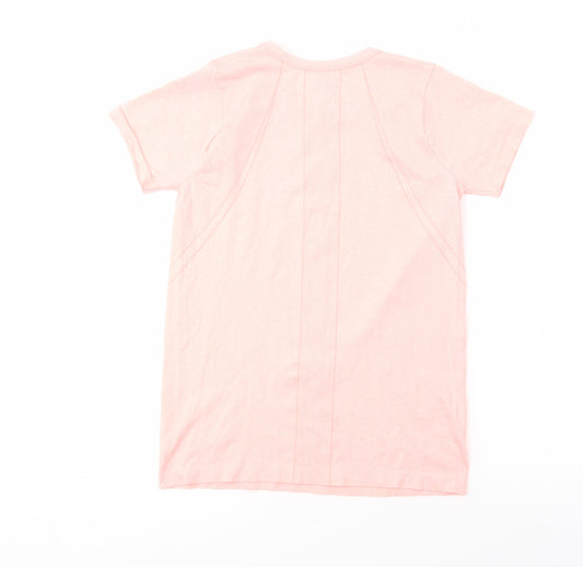 Dunnes Stores Womens Pink  Polyester Pullover T-Shirt Size M Crew Neck Pullover