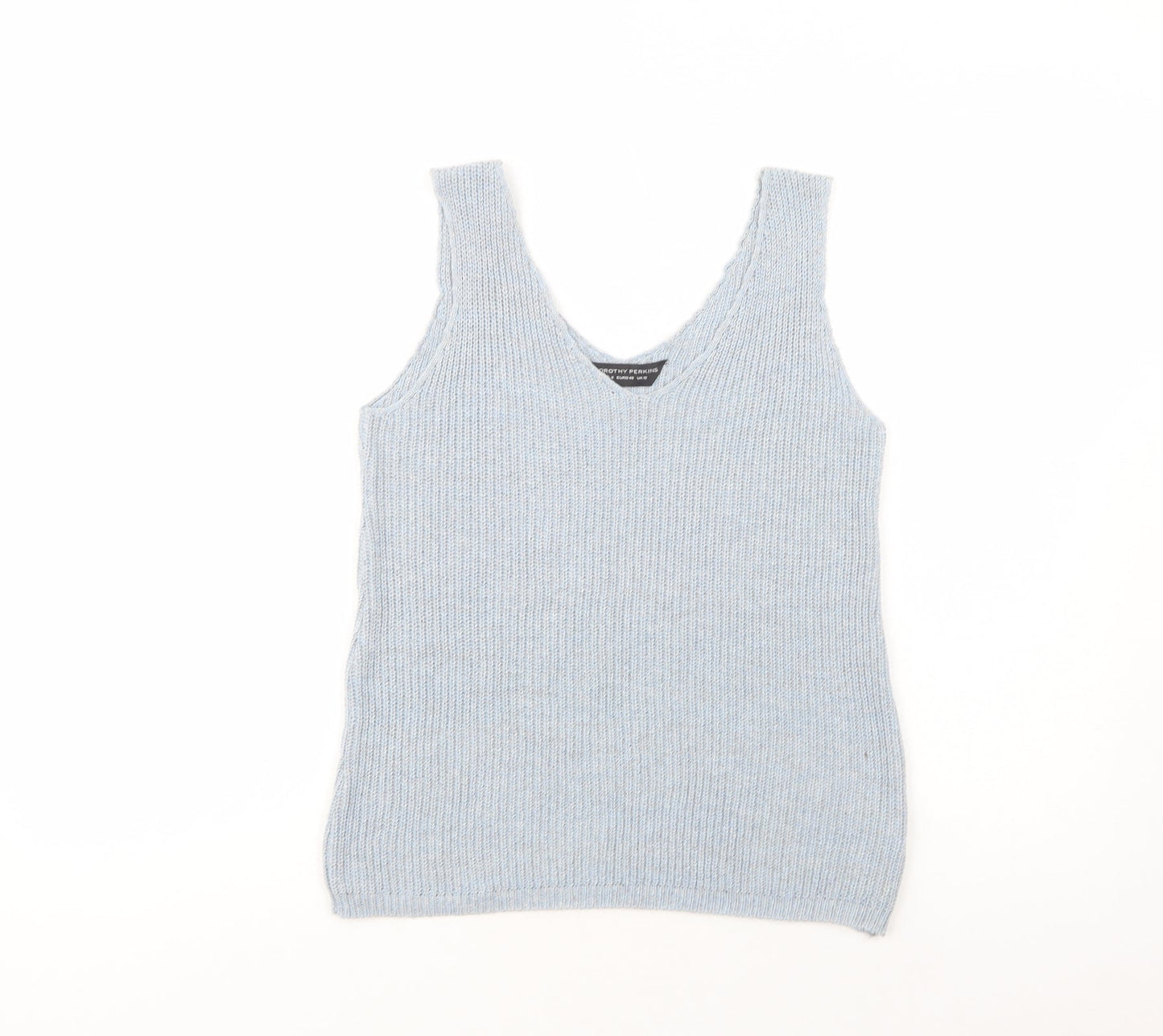Dorothy Perkins Womens Blue  Acrylic Basic Tank Size 12 V-Neck