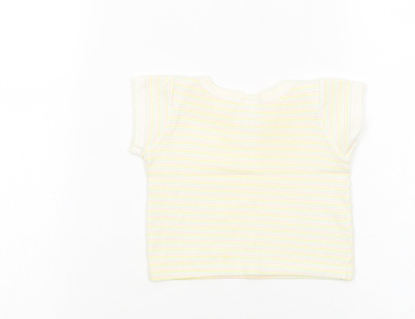 Boots Baby Multicoloured Striped Cotton Basic T-Shirt Size 3-6 Months Crew Neck Pullover