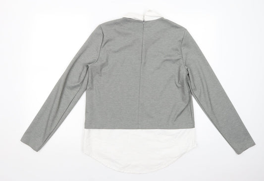 VERO MODA Womens Grey  Polyester Basic Blouse Size M Collared
