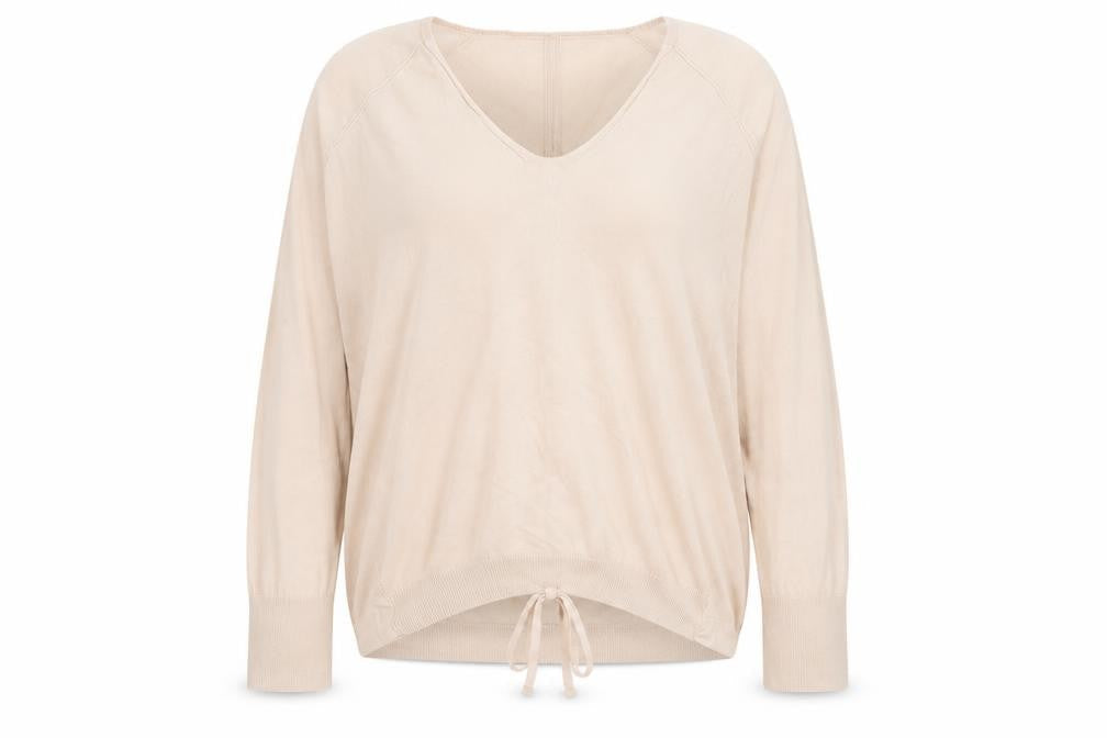 Marks and Spencer Womens Beige V-Neck  Cotton Pullover Jumper Size 12