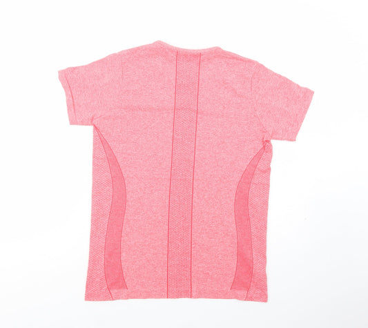 Dunnes Stores Womens Pink  Nylon Pullover T-Shirt Size M Crew Neck Pullover
