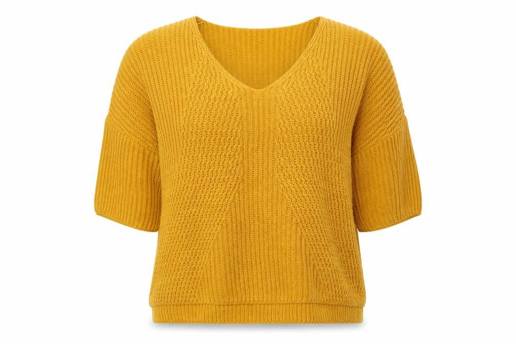 Papaya Womens White V-Neck  Acrylic Pullover Jumper Size M