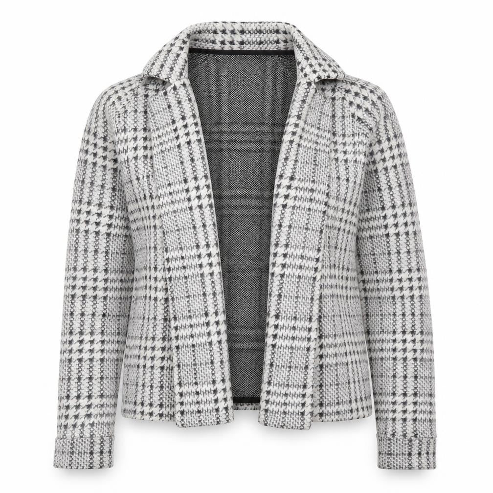 Next Womens Grey Check  Jacket Coatigan Size 8
