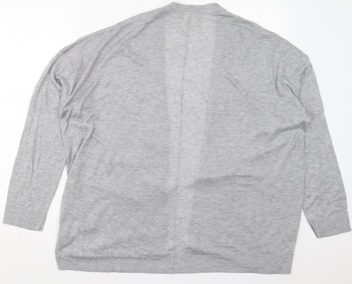 H&M Womens Grey V-Neck  Acrylic Cardigan Jumper Size L