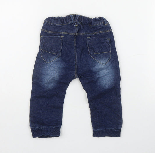 name it Boys Blue  Cotton Jogger Jeans Size 6-9 Months  Pullover