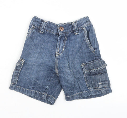 Gap Boys Blue  Cotton Cropped Jeans Size 12-18 Months  Snap