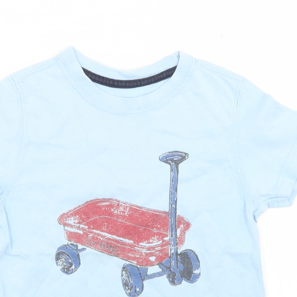 Gap Boys Blue  Cotton Basic T-Shirt Size 2 Years Crew Neck