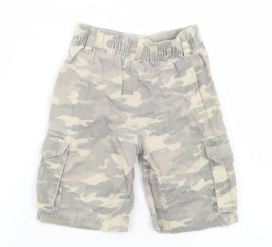 Marks and Spencer Boys Green Camouflage Polyester Cargo Trousers Size 12-18 Months  Button