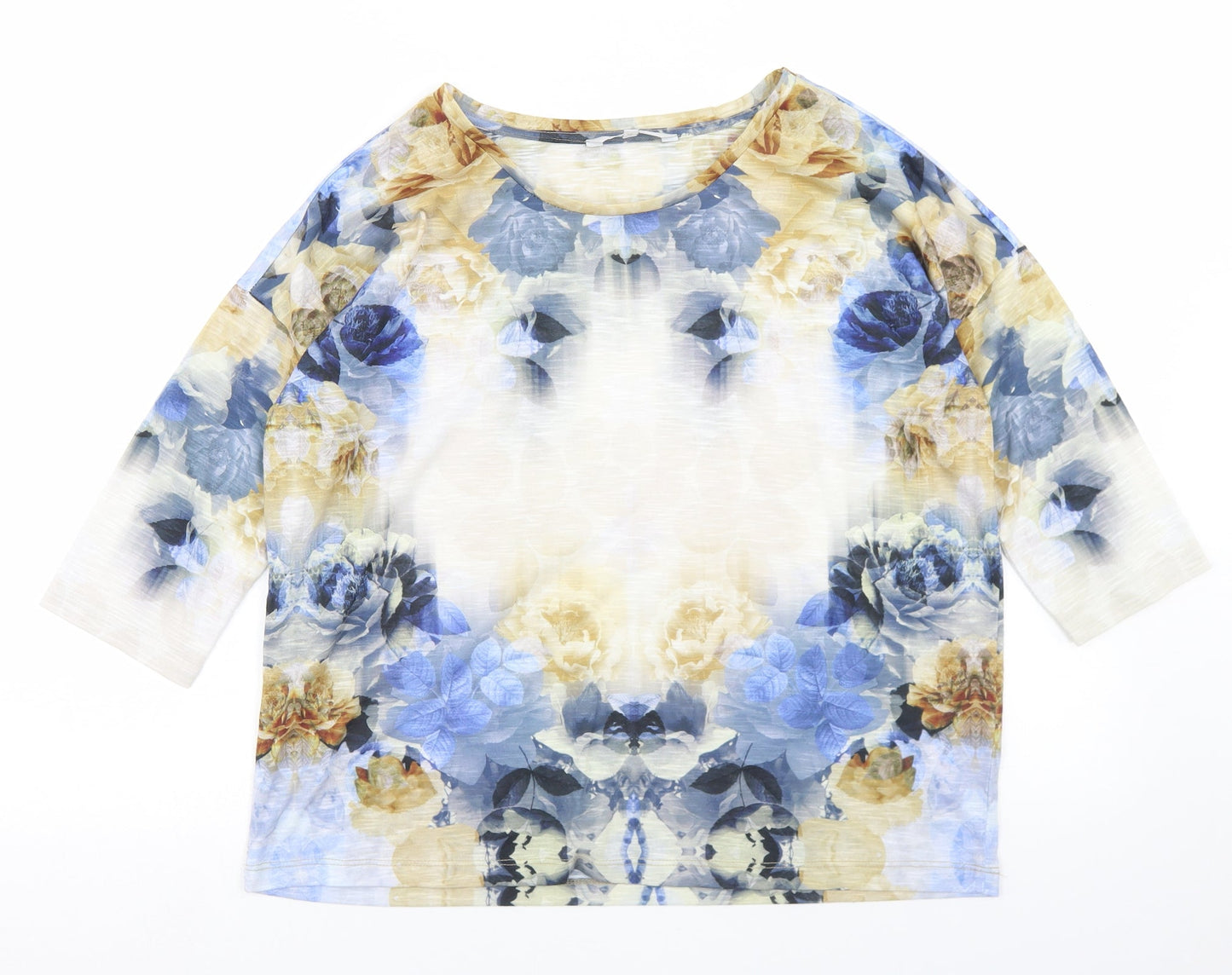 NEXT Womens Multicoloured Floral Polyester Basic T-Shirt Size 8 Round Neck