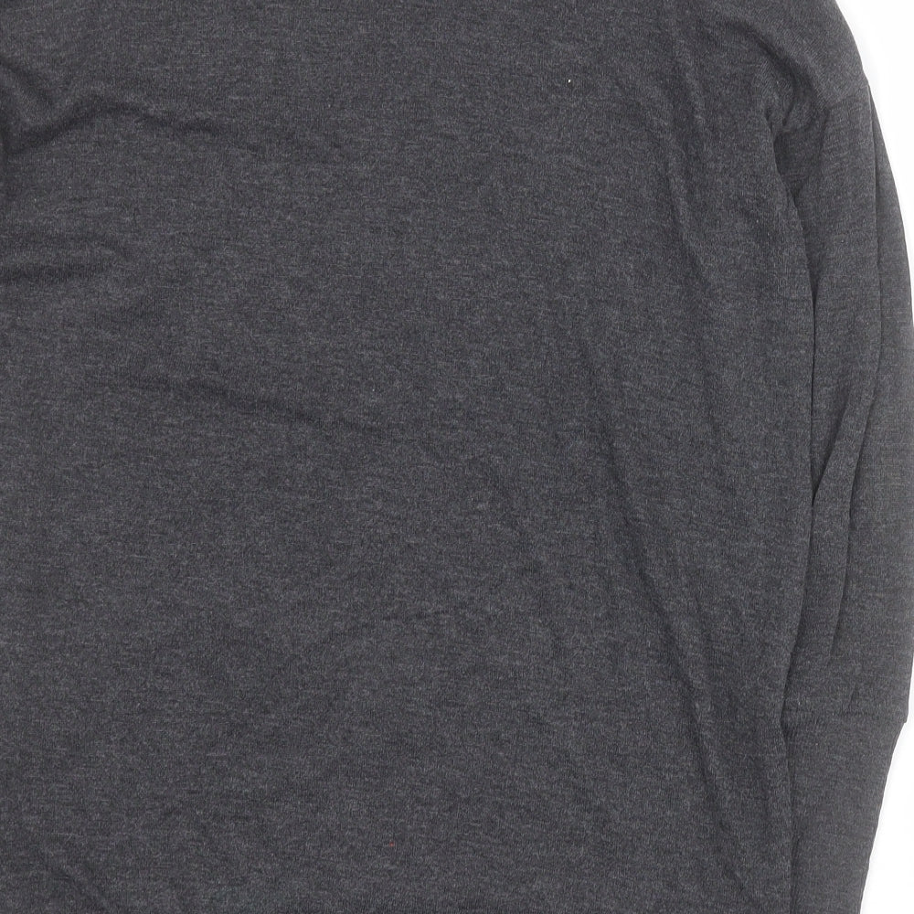 Topshop Womens Grey V-Neck  Polyester Pullover Jumper Size 6