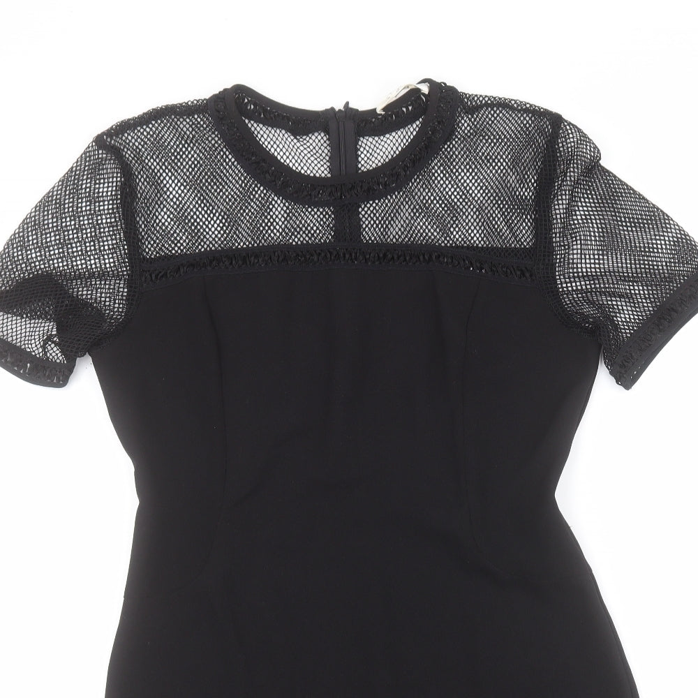 Just Addict Womens Black  Polyester A-Line  Size M  Round Neck Zip