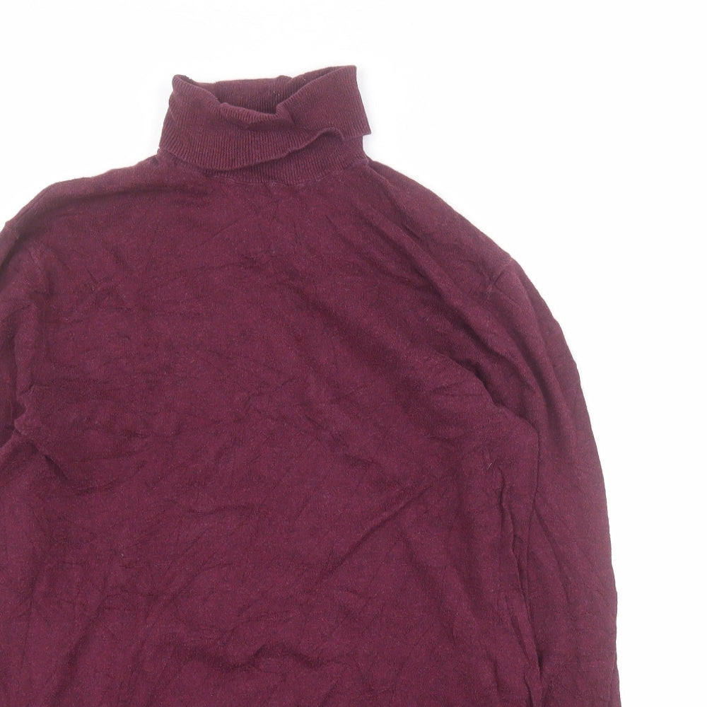 ASOS Womens Red Roll Neck  100% Cotton Pullover Jumper Size S