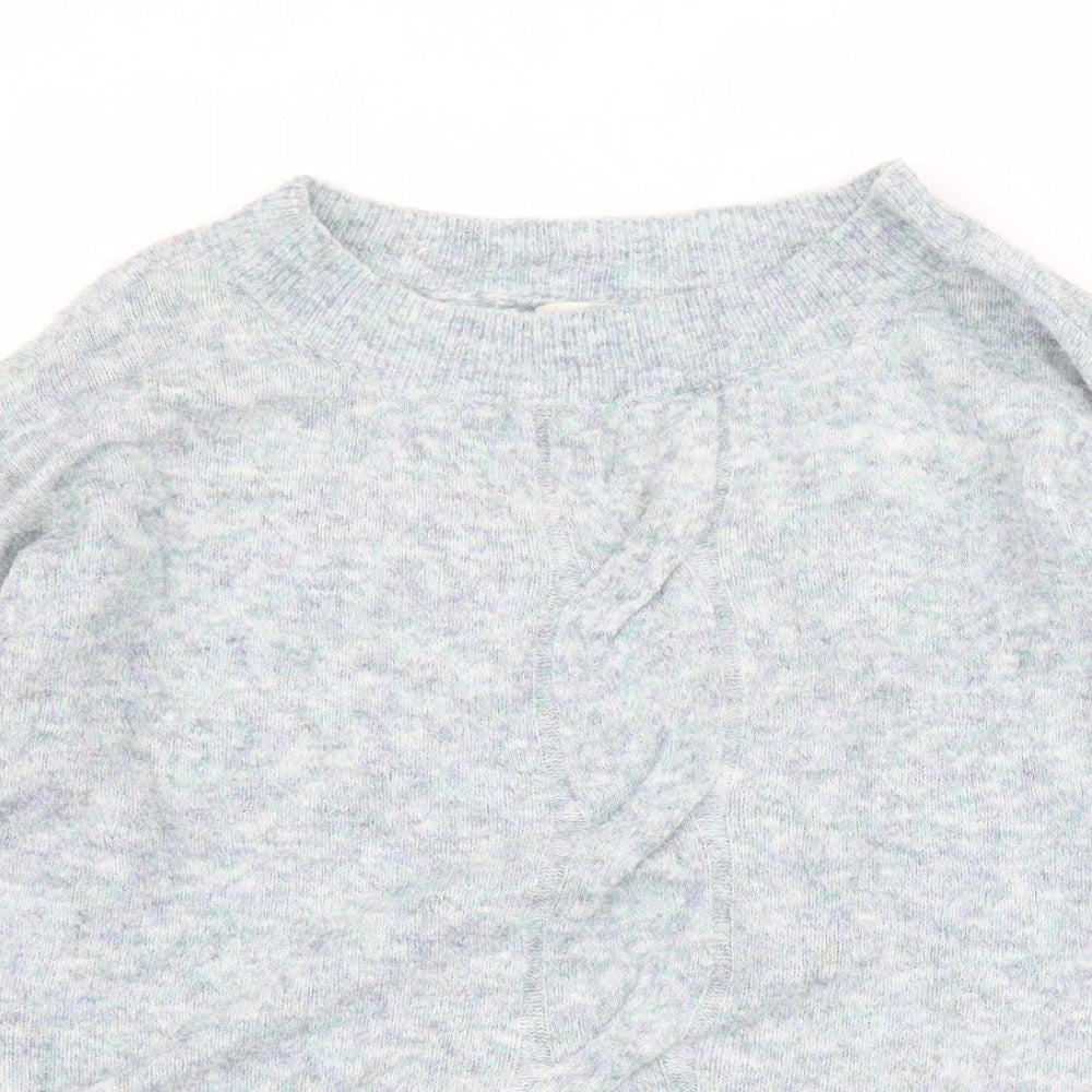 Marks and Spencer Womens Blue Round Neck  Acrylic Pullover Jumper Size 12