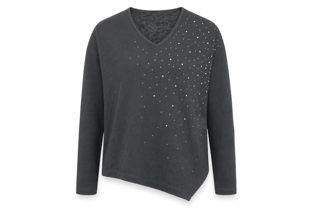 marble Womens Grey V-Neck  Polyester Pullover Jumper Size 10