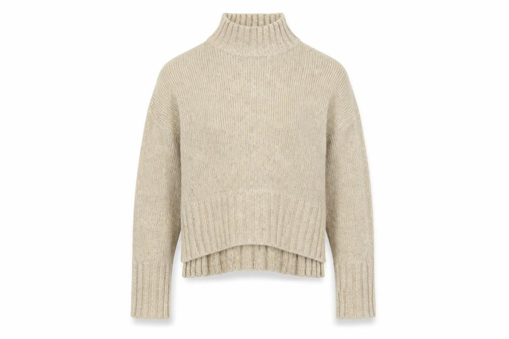 New Look Womens Beige High Neck  Acrylic Pullover Jumper Size S