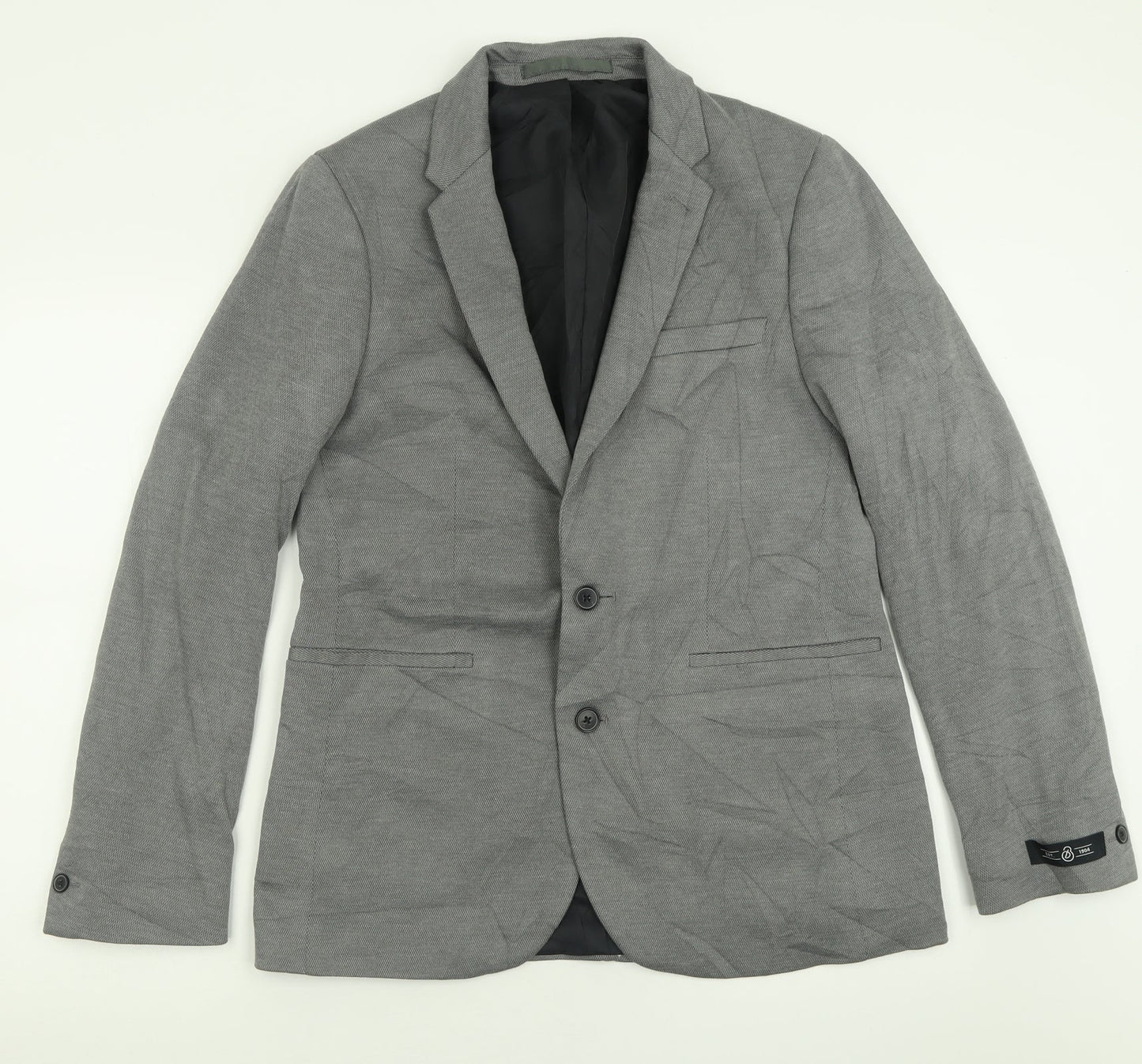Burton Mens Grey  Viscose Jacket Suit Jacket Size 40