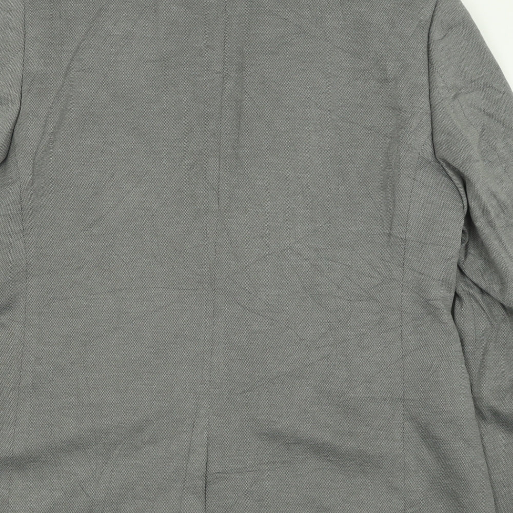 Burton Mens Grey  Viscose Jacket Suit Jacket Size 40
