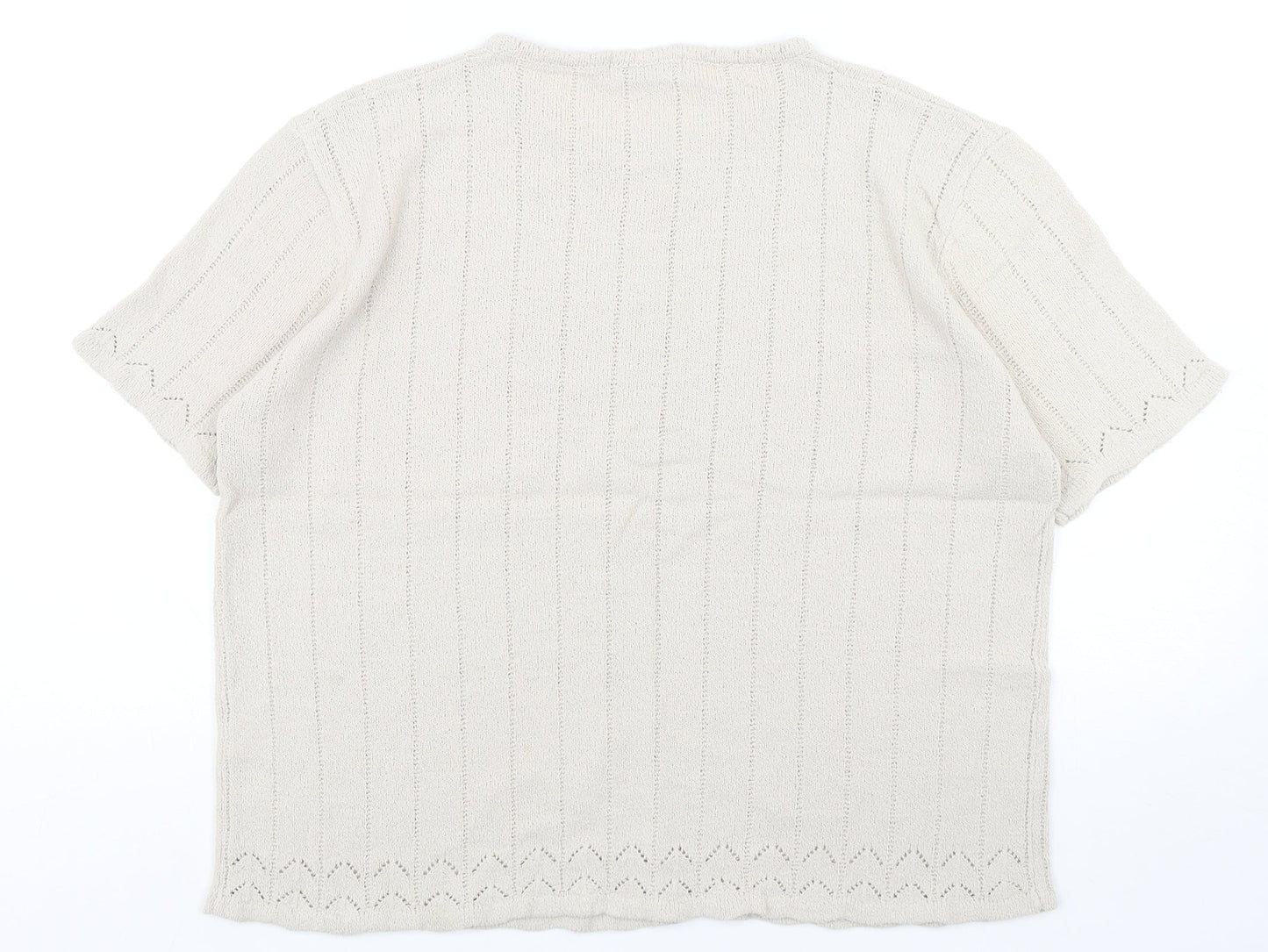 Berkertex Womens Beige Round Neck  Acrylic Pullover Jumper Size 18