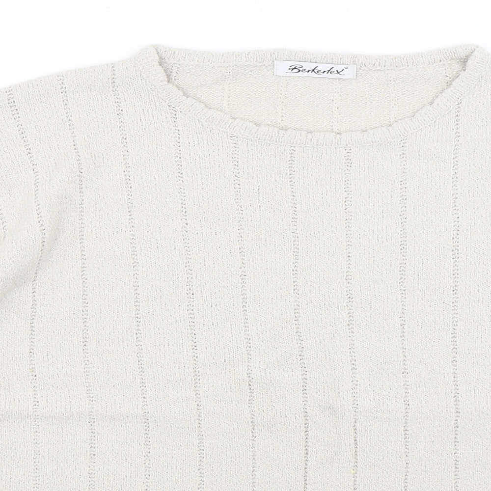 Berkertex Womens Beige Round Neck  Acrylic Pullover Jumper Size 18