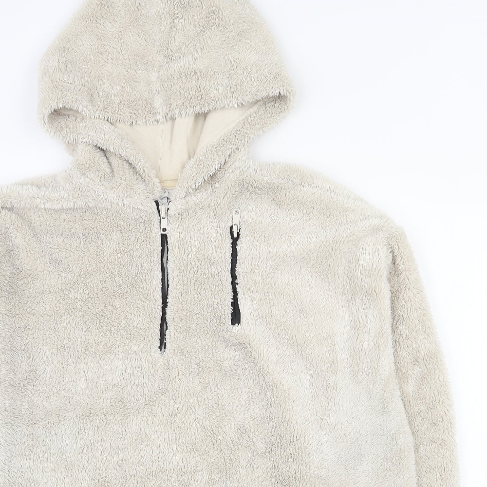 Topshop Womens Beige  Polyester Pullover Hoodie Size 10  Pullover