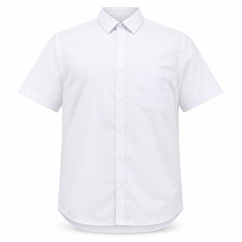 Marks and Spencer Mens White  Polyester  Button-Up Size 16 Collared Button