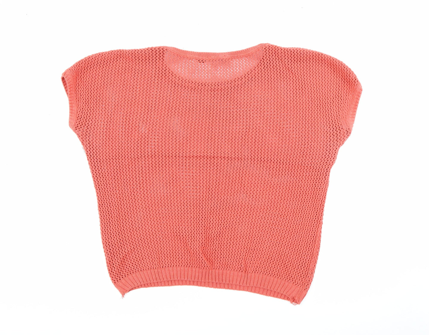 ESMARA Womens Orange Crew Neck  Acrylic Pullover Jumper Size L