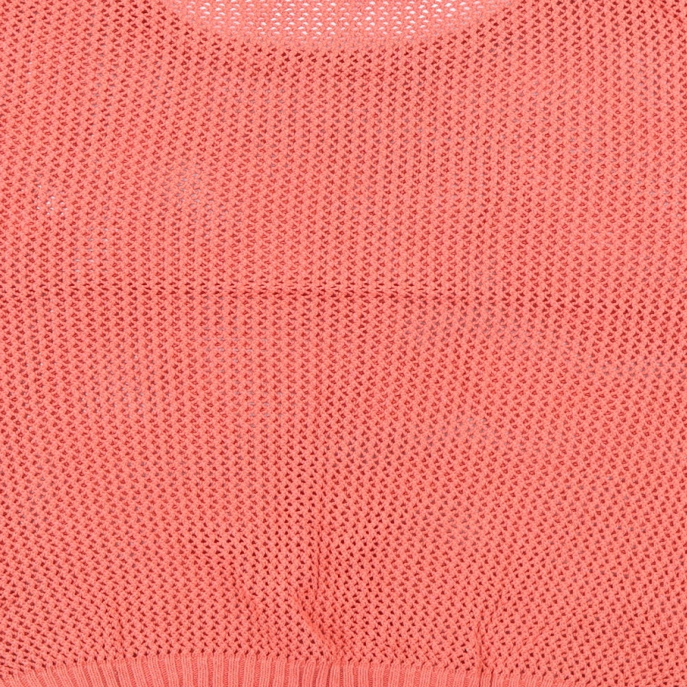 ESMARA Womens Orange Crew Neck  Acrylic Pullover Jumper Size L