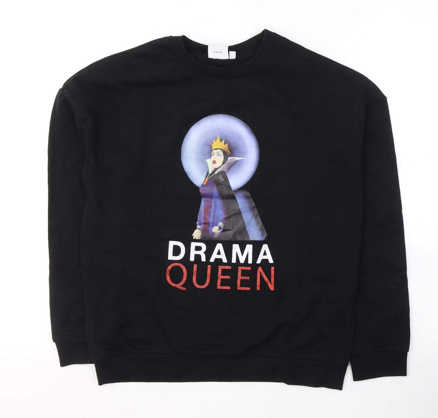 Disney Womens Black  Cotton Pullover Sweatshirt Size XS  Pullover - Drama Queen