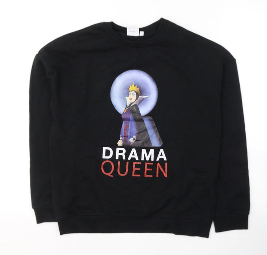Disney Womens Black  Cotton Pullover Sweatshirt Size XS  Pullover - Drama Queen