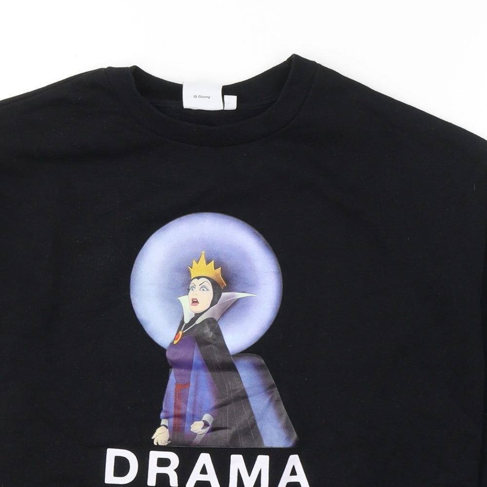Disney Womens Black  Cotton Pullover Sweatshirt Size XS  Pullover - Drama Queen
