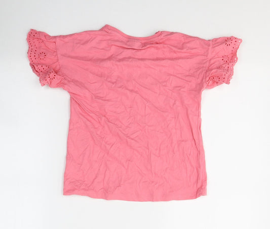 I Love Girls Wear Girls Pink  Cotton Pullover T-Shirt Size 10 Years Round Neck Pullover