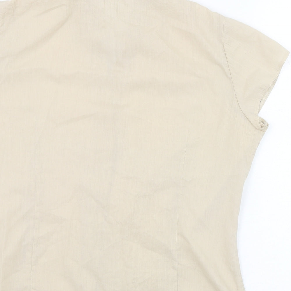 BHS Womens Beige  Polyester Basic Button-Up Size 12 Collared