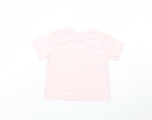 Disney Store Girls Pink  Cotton Pullover T-Shirt Size 2 Years Crew Neck Pullover - Princess