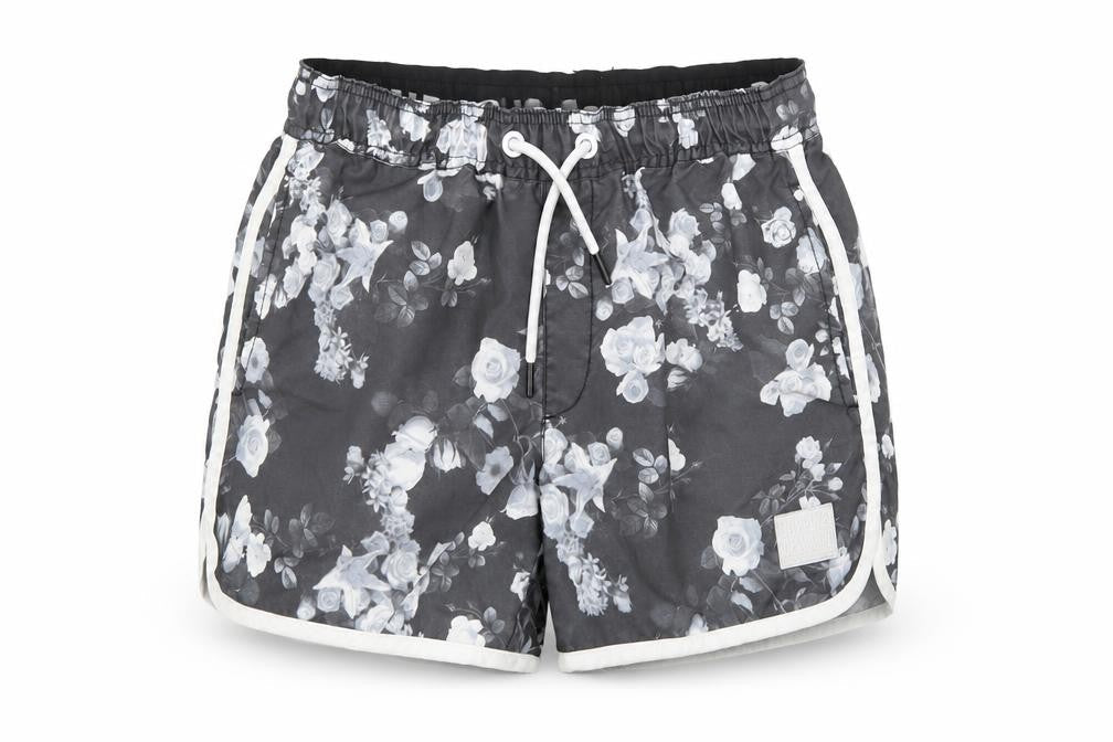 Supply & Demand Womens Grey Floral Polyester Bermuda Shorts Size 10 L10 in Regular Drawstring - Estimated Size