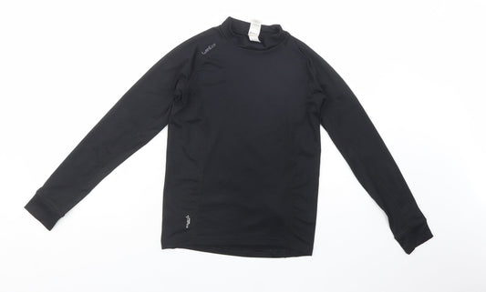 Wed'ze Girls Black  Polyester Pullover Polo Size 12 Years Mock Neck Pullover