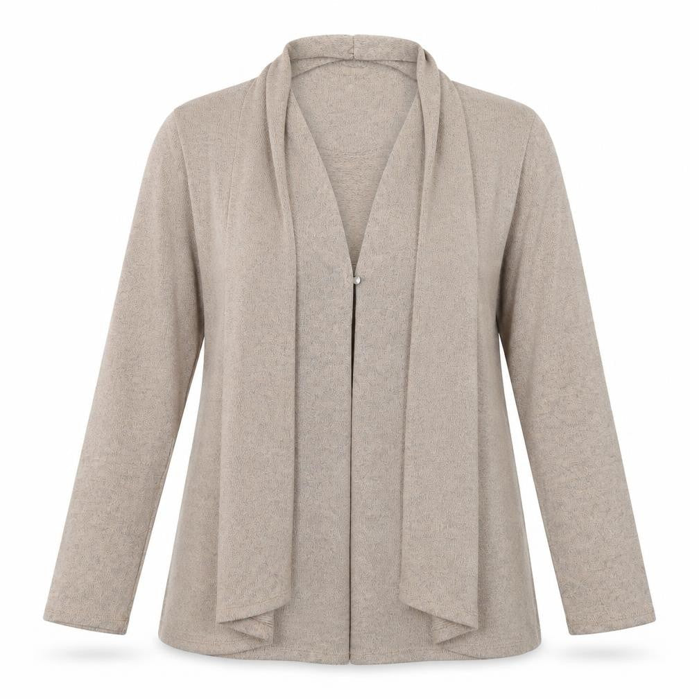 Tigi Womens Brown V-Neck  Polyester Cardigan Jumper Size 14