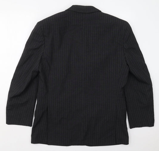 C&A Mens Grey Striped Wool Jacket Suit Jacket Size 42