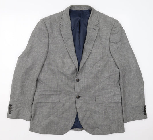 Marks and Spencer Mens Grey  Polyester Jacket Suit Jacket Size 42