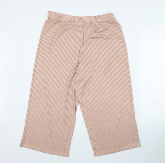 F^F Womens Pink  Polyester Capri Trousers Size 12 L21 in Regular