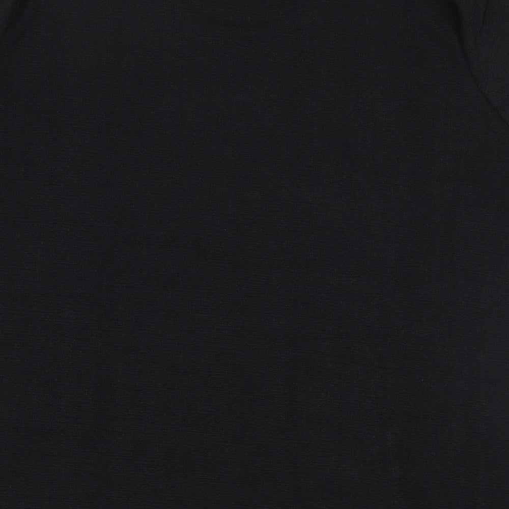 Essential Womens Black  Polyester Jersey Blouse Size 16 Round Neck