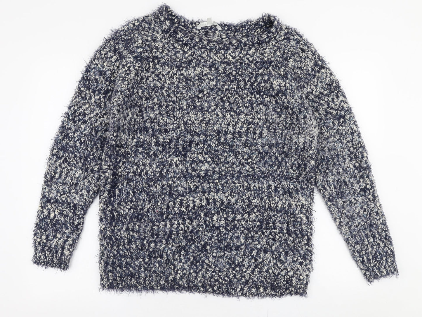 Pebble Bay Womens Blue Round Neck  Polyester Pullover Jumper Size L