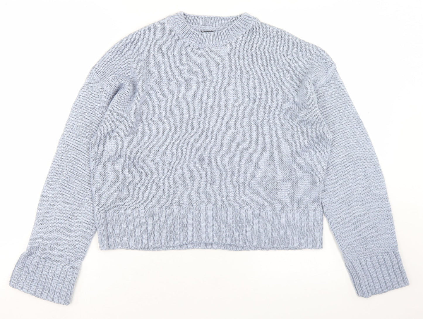 New Look Womens Blue Round Neck  Acrylic Pullover Jumper Size S