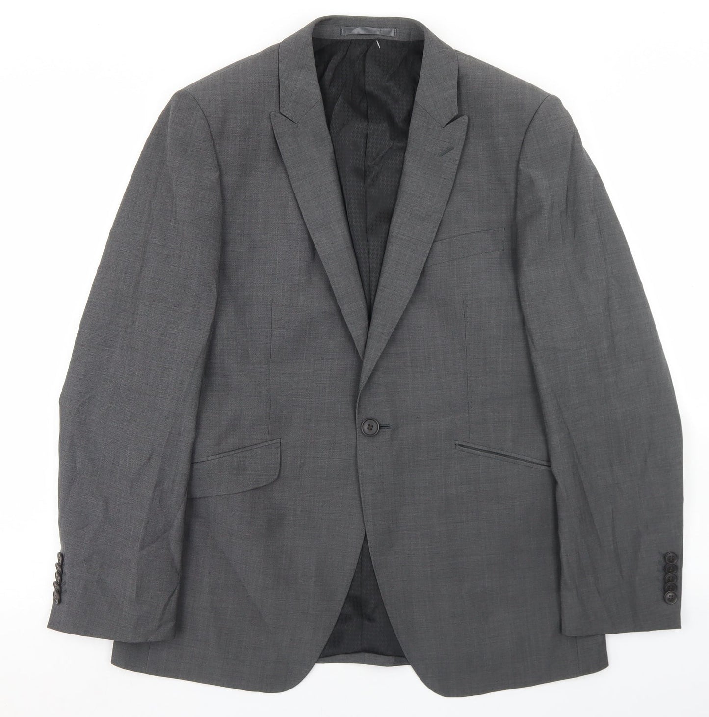 OneSix5ive Mens Grey  Wool Jacket Blazer Size 38